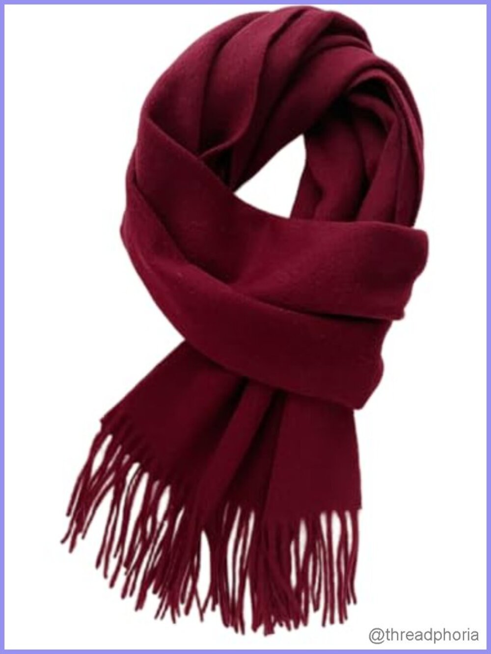 Extra Long Tassel Trimmed 100% Polyester Winter Scarf Wrap for Women